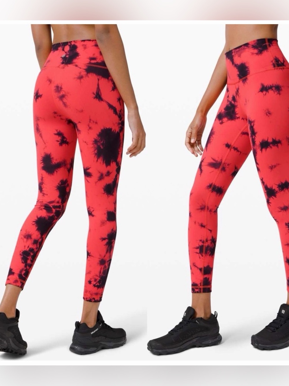Tie-Dye lululemon Leggings - Red and Black